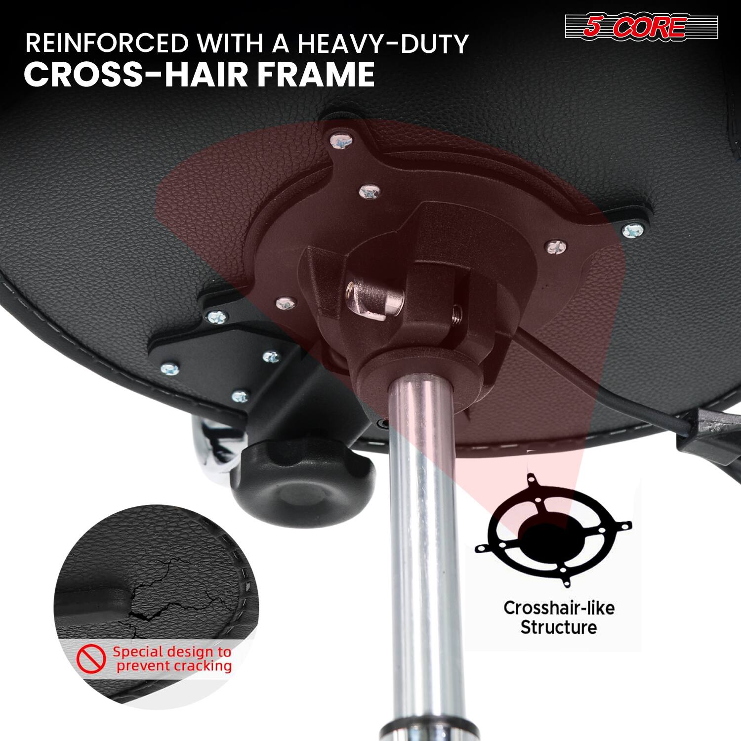 REINFORCED WITH A HEAVY-DUTY CROSS-HAIR FRAME

5 CORE

Special design to prevent cracking

Crosshair-like Structure