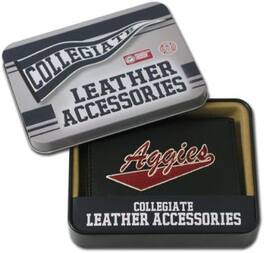 Rico Industries - New Mexico State University Aggies Embroidered Black Leather Tri-fold Wallet - Multi