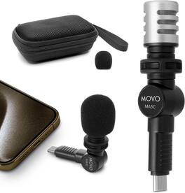 MOVO - External USB-C Microphone for iPhone 15/16 - Mic for iPhone 15/16, USB-C Devices
