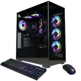 CyberPowerPC - Gaming Desktop - AMD Ryzen 7 9700X 2024 - AMD Radeon RX 9070 XT 16GB - 32GB DDR5 Memory - 2TB SSD Storage - Black