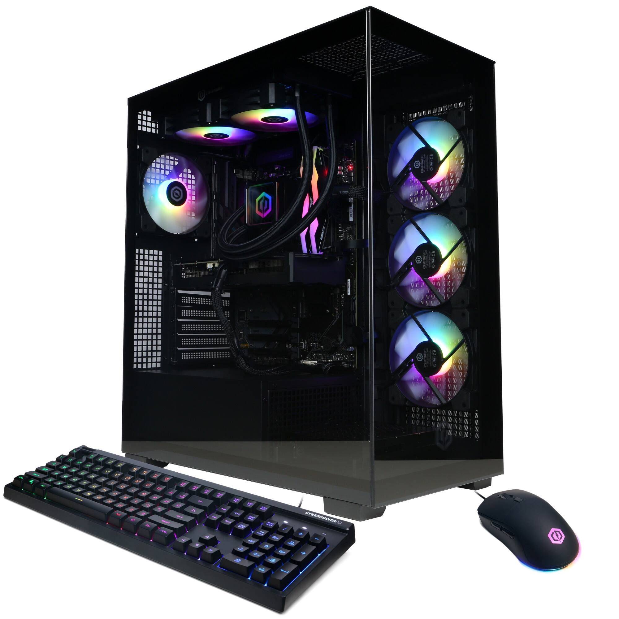 CyberPowerPC - Gaming Desktop - AMD Ryzen 7 9700X 2024 - AMD Radeon RX 9070 XT 16GB - 32GB DDR5 Memory - 2TB SSD Storage - Black