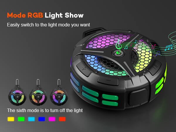 Mode RGB Light Show  
Easily switch to the light mode you want  
The sixth mode is to turn off the light