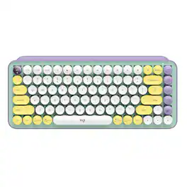 Logitech - POP Keys Wireless Mechanical Tactile Switch Keyboard for Windows/Mac with Customizable Emoji Keys - Daydream Mint (Purple)