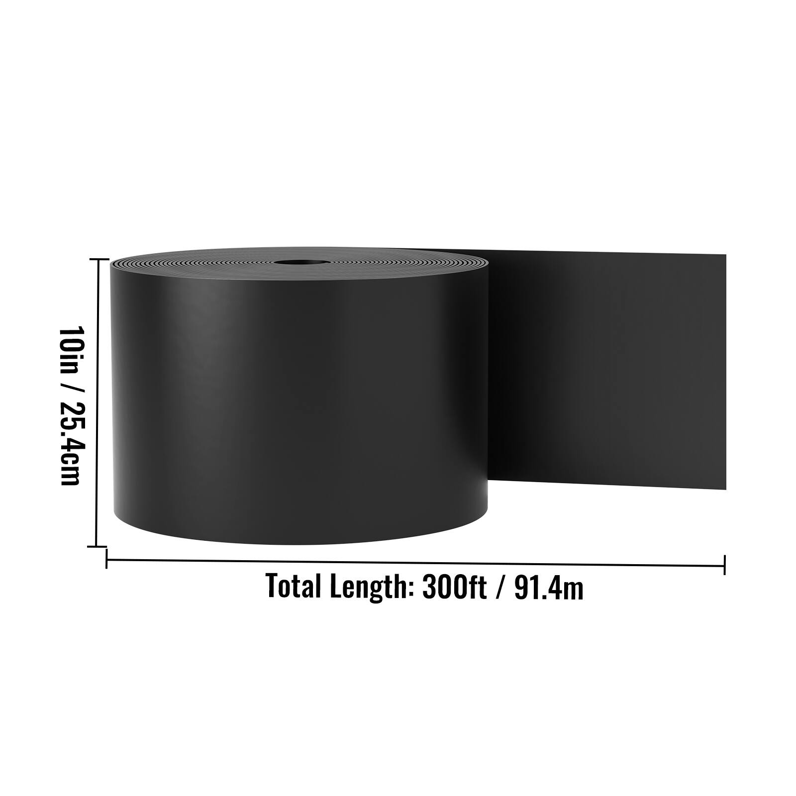 10in / 25.4cm  
Total Length: 300ft / 91.4m