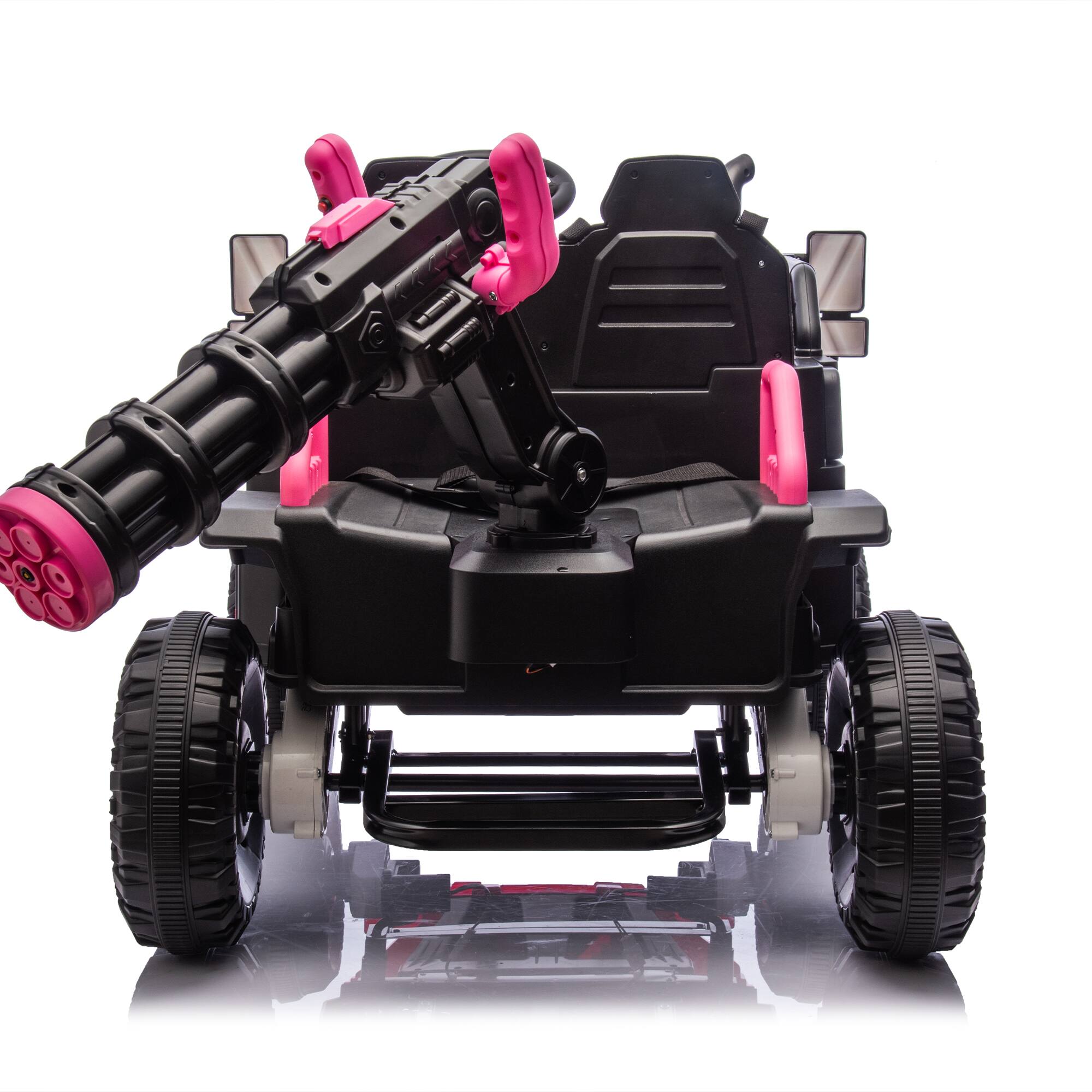 Alt View 9. ELEMENT ACE - Large 3-Seater Children's Electric Ride-On Vehicle with Remote Control, LED Lights, and Bluetooth Music Player - Pink.