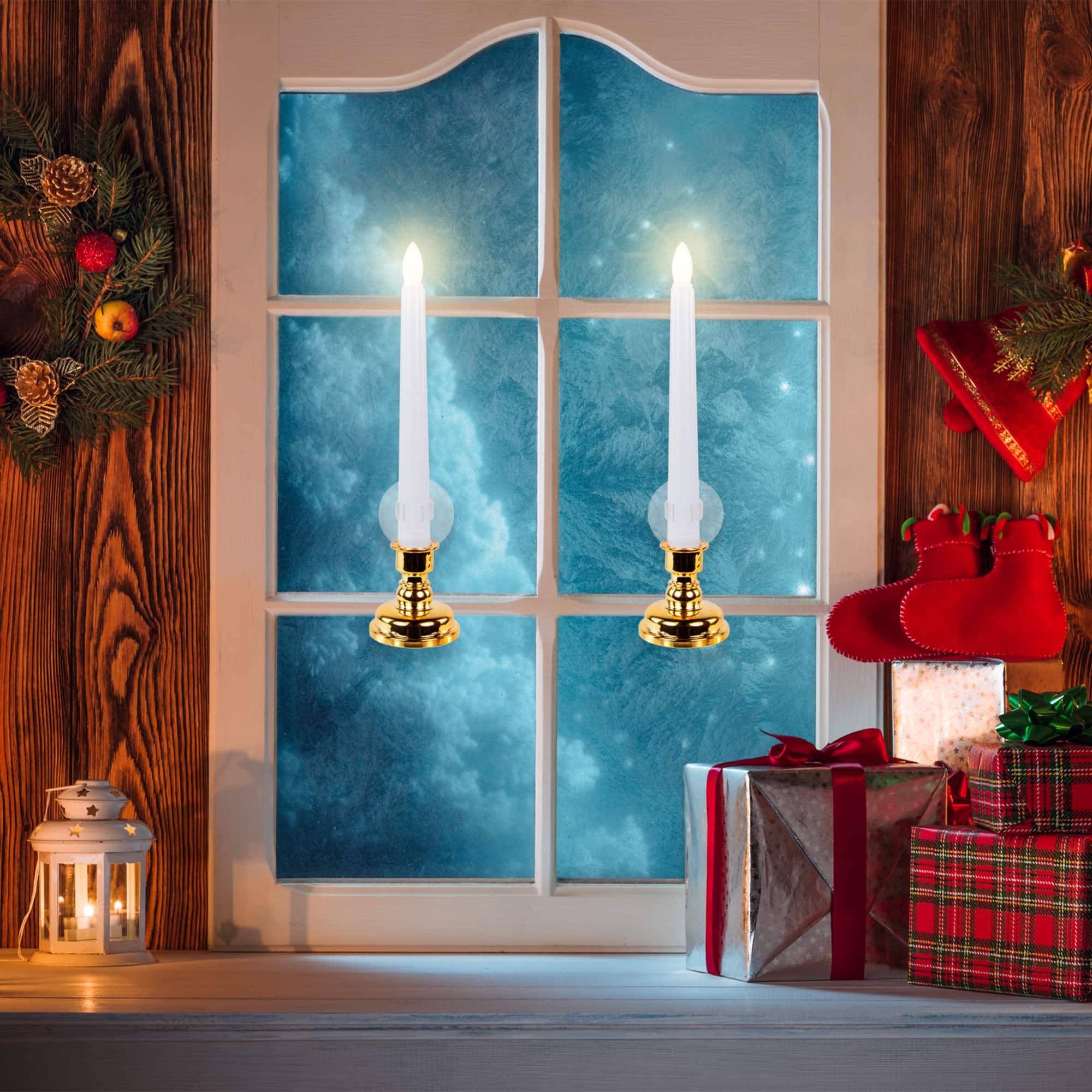 Northlight - Single Light Window Candles with Remote and Timer - 10" - Set of 6 - White