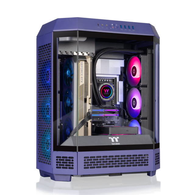 Thermaltake - LCGS Reactor 9880F Gaming Desktop AMD Ryzen 7 9800X3D 2024, 32GB DDR5 Memory, NVIDIA GeForce RTX 5080, 2TB NVMe M.2 - Purple