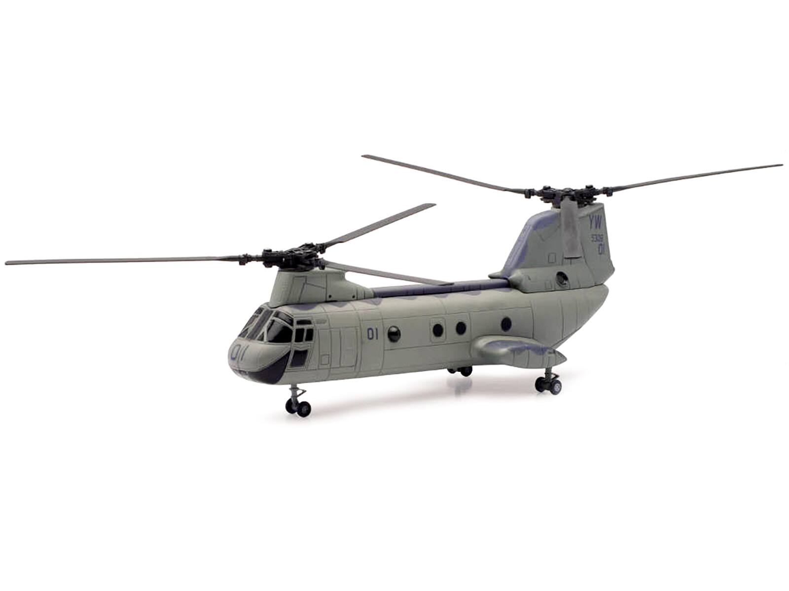 Alt View 1. New Ray - Boeing CH-46 Sea Knight Helicopter Olive Drab "United States Marines" "Military Mission" Series 1/55 Model by New Ray.