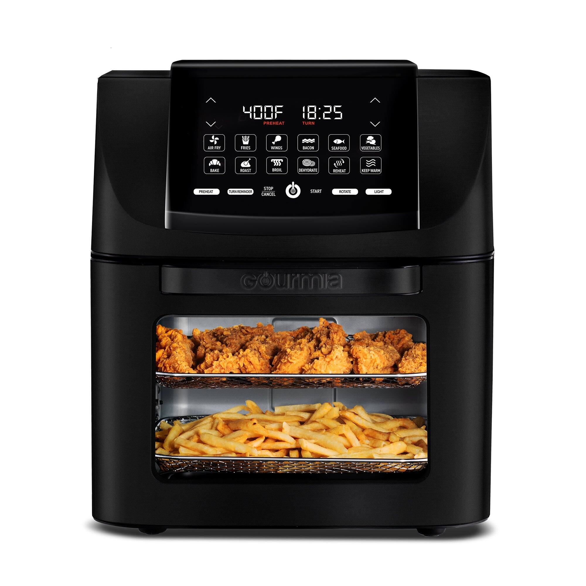 Gourmia - 14 Qt All-in-One Digital Air Fryer Rotisserie Oven with 12 Presets - Black