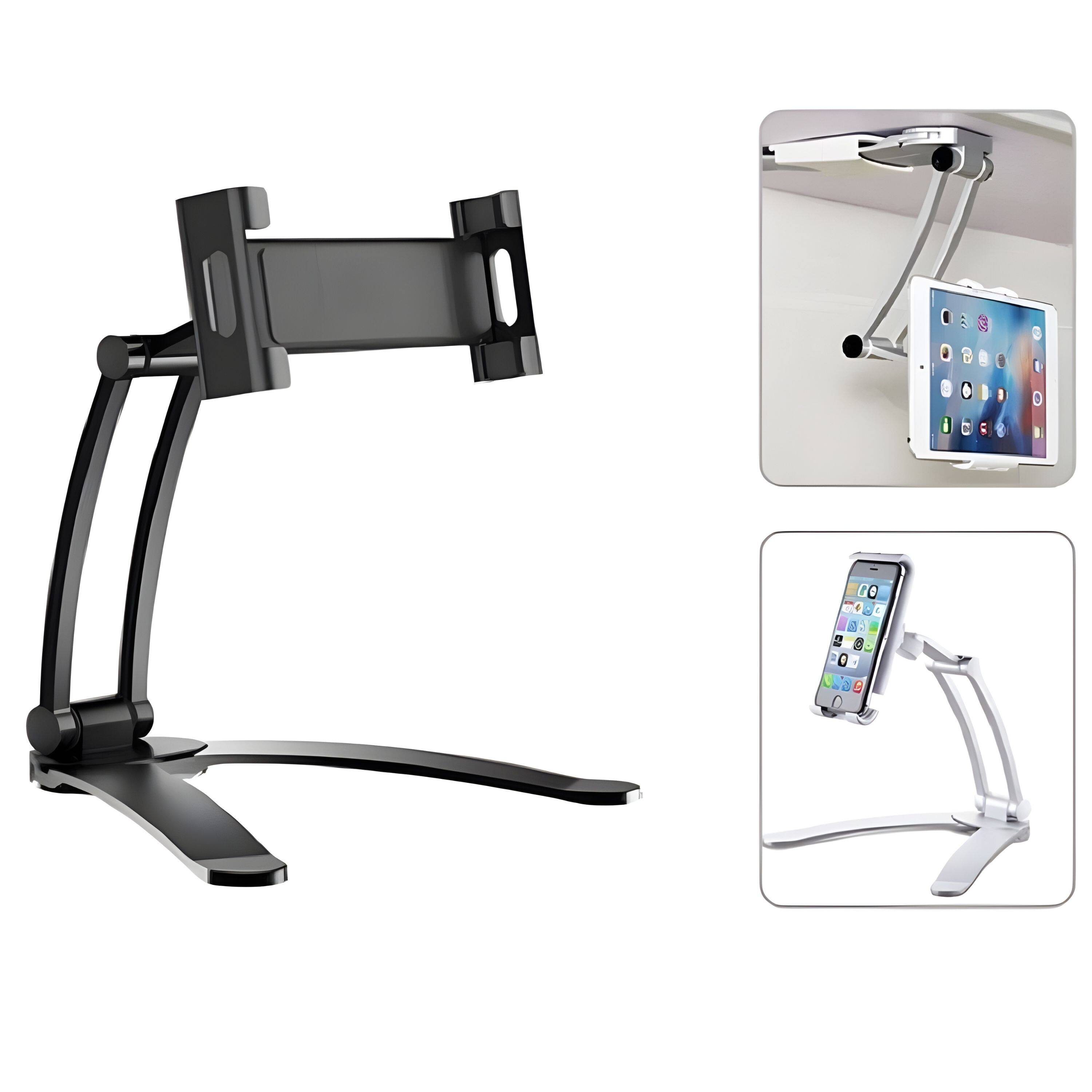 Angle. Kitcheniva - Pull-Up Lazy Bracket For Tablet & Cellphone Stand Holder - Black.