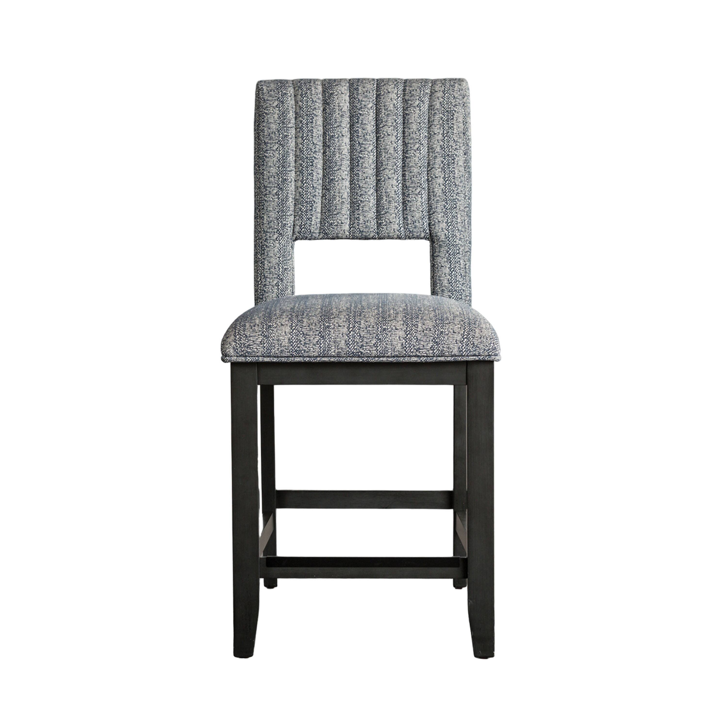 Alt View 1. Manhattan Lane - Manny Counter Height Chair Set of 2, Bluish Gray Fabric Seat and Back - Bluish Gray, Gray.