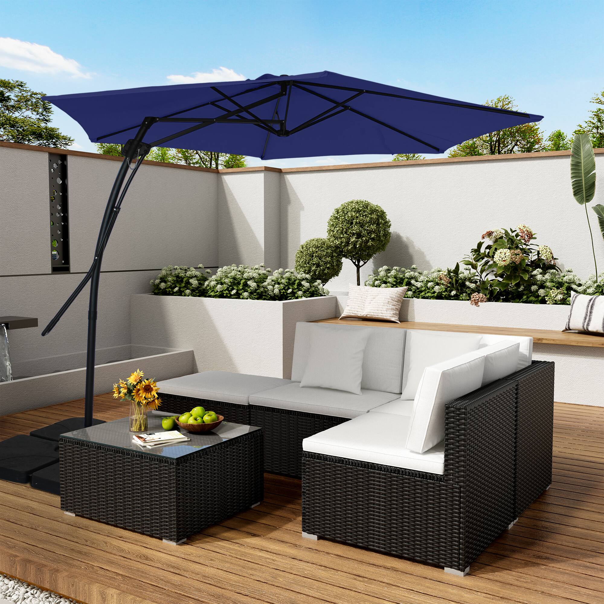 Alt View 2. Boyel Living - 10 Ft. Outdoor Patio Cantilever Umbrella with Stand.