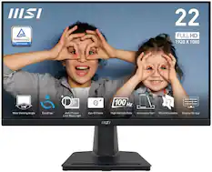 II I TVRheinland CERTIFIED 22 FULLHD 1920 X 1080 178° + 100 Hz Wide Viewing Angle EyesErgo Anti-Flicker Less Blue Light Eye-Q Check High Refresh Rate Accessory Slot VESA Mountable Display Kit App HISI