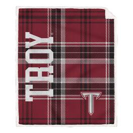 Pegasus - Troy University Trojans 50" x 60" Playmaker Plaid Ultra Cozy Sherpa Throw - Multicolor