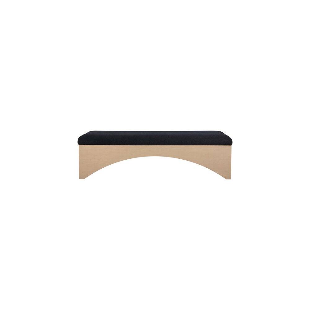 Alt View 2. Meridian Furniture - Lawson Black Velour Fur Fabric Bench - Black.