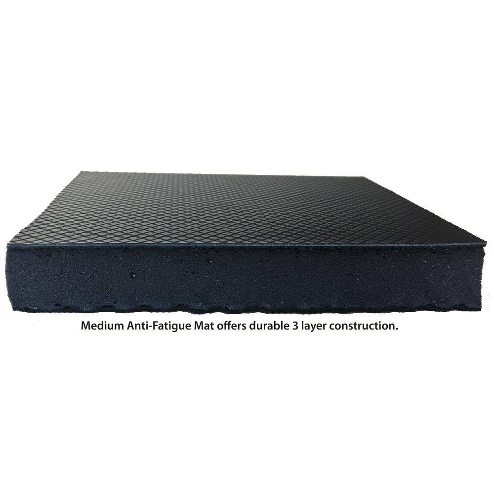 Medium Anti-Fatigue Mat offers durable 3 layer construction.