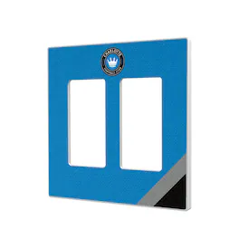 Keyscaper - Charlotte FC Diagonal Stripe Design Double Rocker Lightswitch Plate - Multicolor