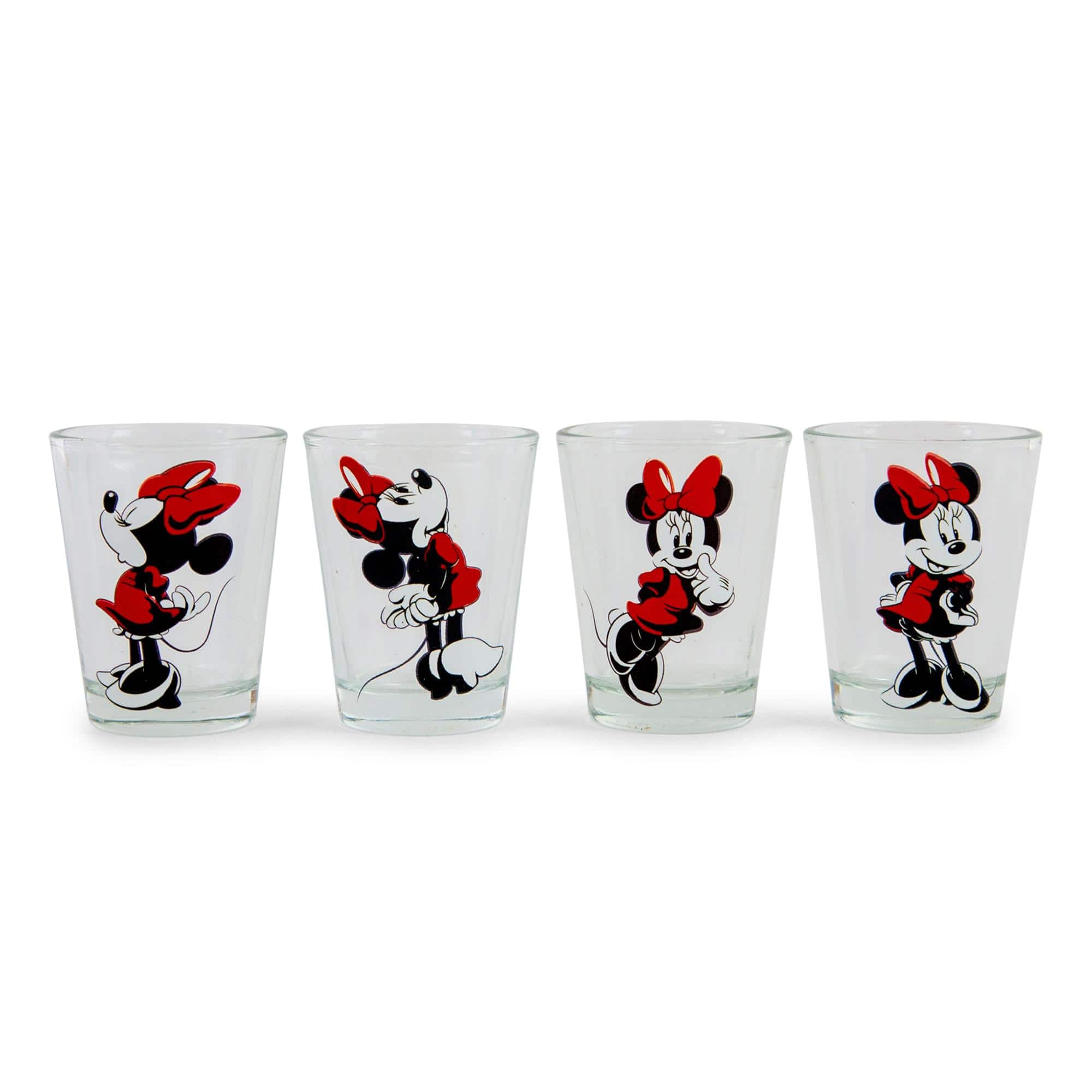 Silver Buffalo - Disney Classic Minnie Mouse 2-Ounce Mini Shot Glasses | Set of 4 - Red price history on PriceWatchPro
