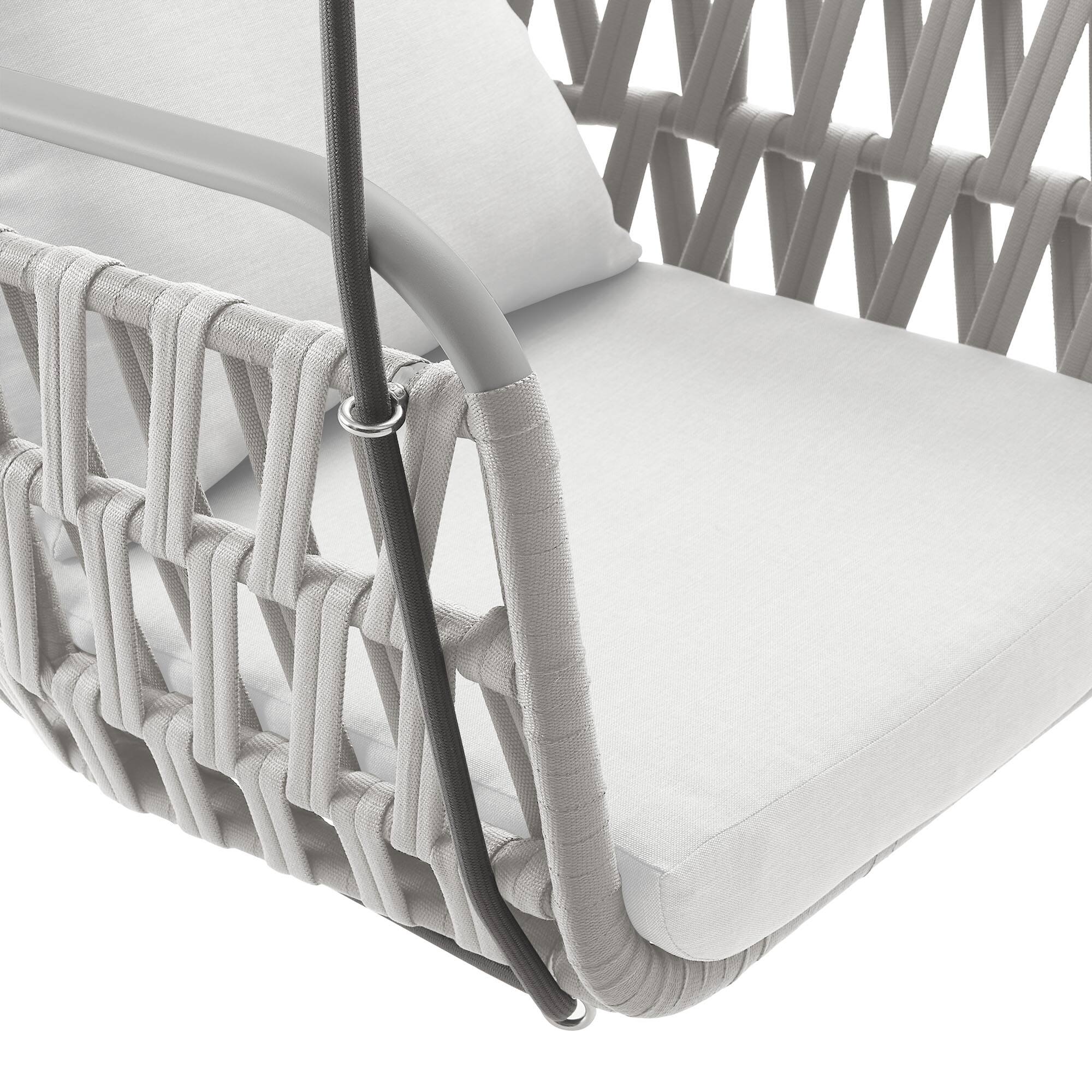 Alt View 6. Modway - Kaliah Outdoor Patio Aluminum Swing Chair by Modway - Light Gray White.