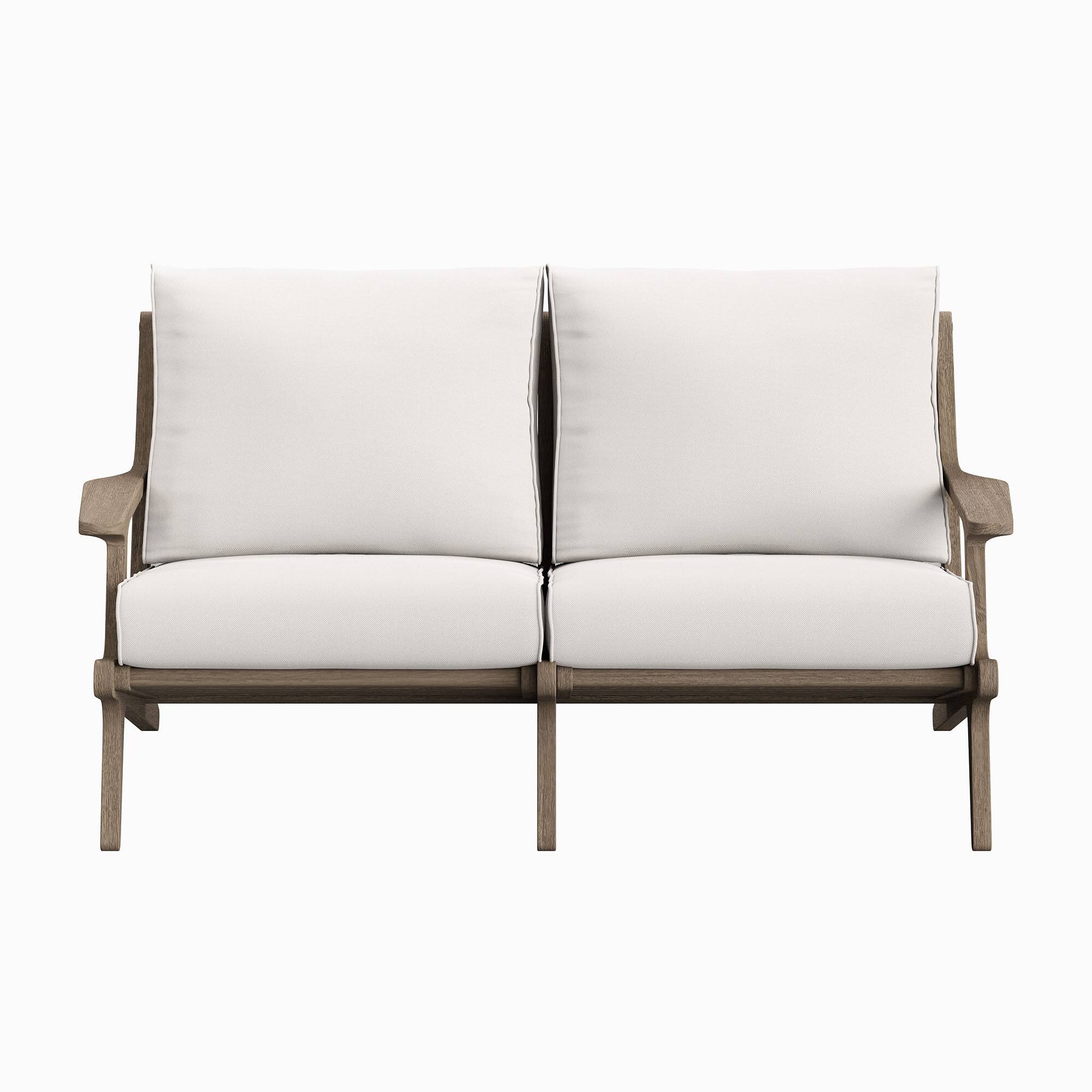 Alt View 5. Modway - Saratoga Outdoor Patio Teak Wood Loveseat by Modway - Weathered Gray White.