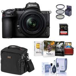 Bundle - Nikon - Z5 Full Frame Mirrorless Camera with 24-50mm Zoom Lens with 32GB SD Card, Bag, Corel Mac Software Kit and