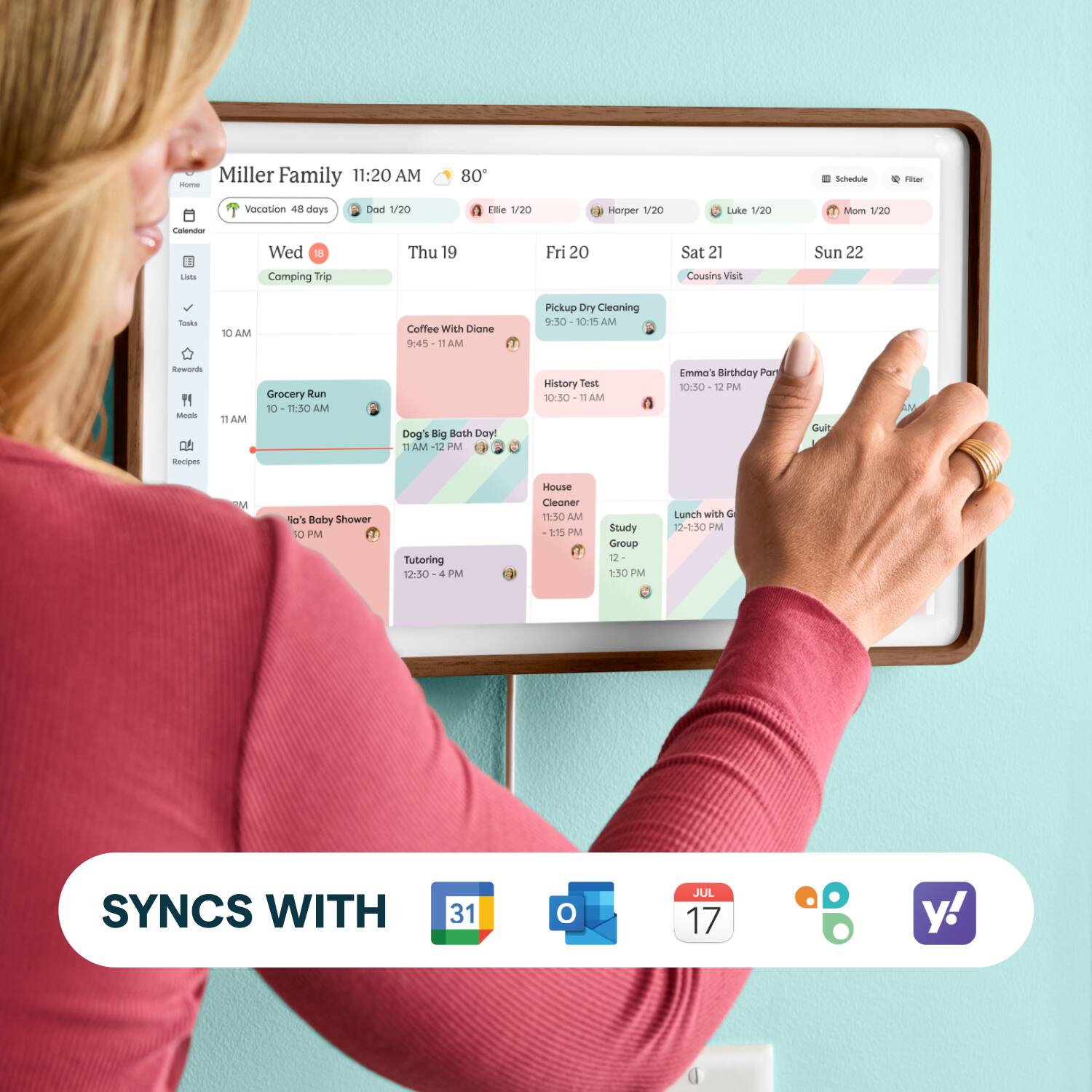Skylight Calendar 2: 15 Inch Touchscreen Smart Calendar and Chore Chart ...
