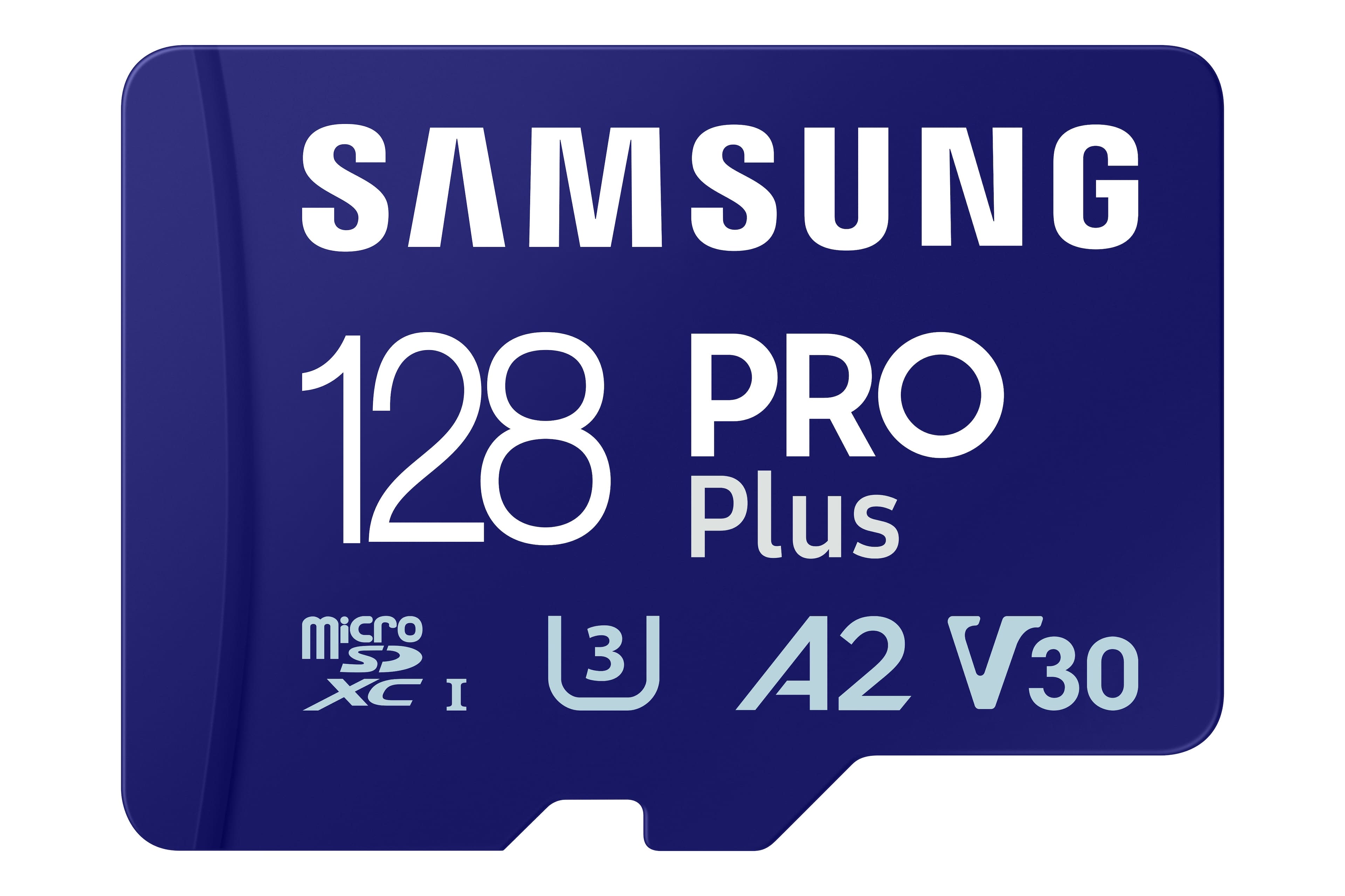 Samsung - Pro Plus + Adapter 128GB microSDXC Memory Card, Up-to 180MB/s, UHS-l, C10,U3,V30,A2. - Front_Zoom