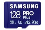 Front. Samsung - Pro Plus + Adapter 128GB microSDXC Memory Card, Up-to 180MB/s, UHS-l, C10,U3,V30,A2..