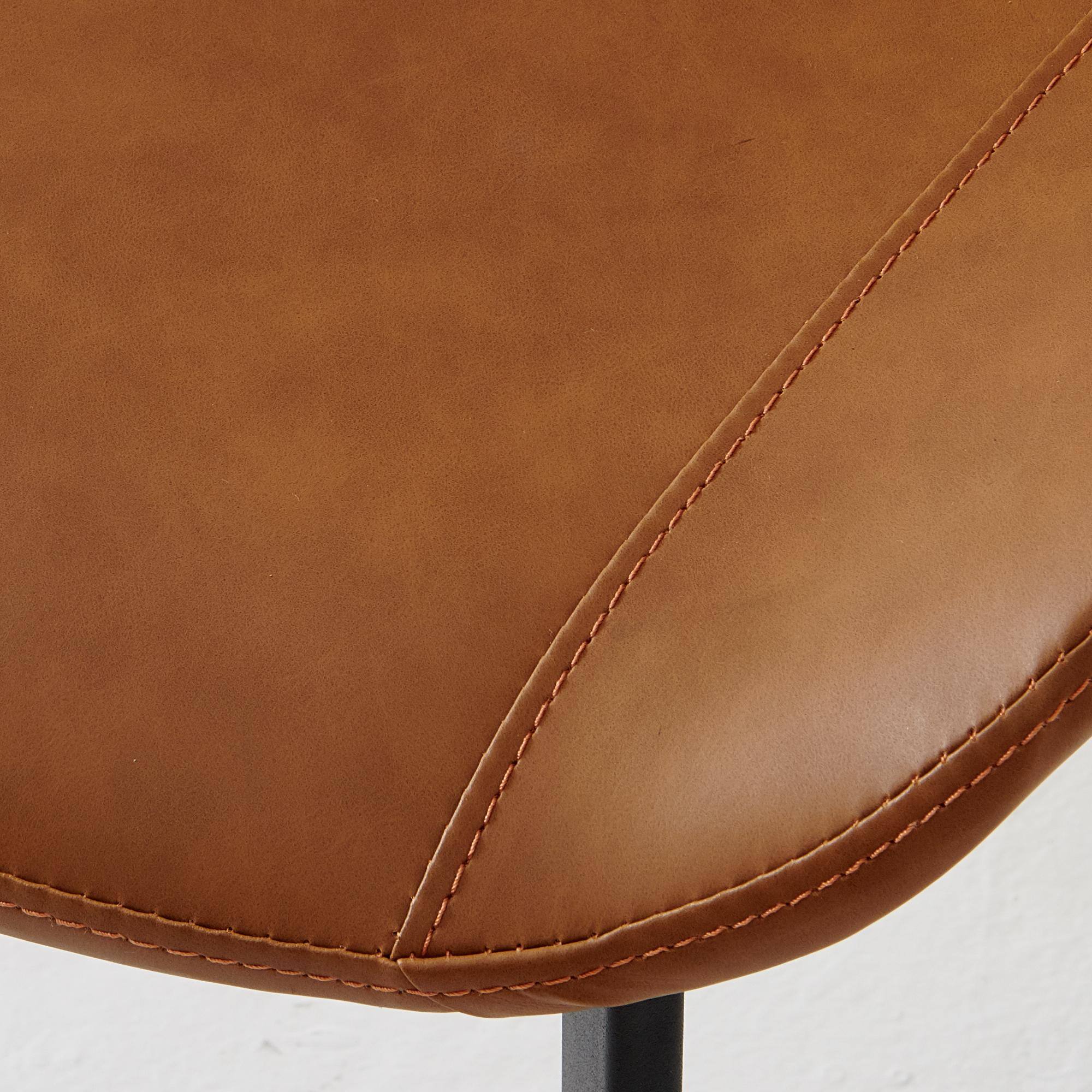 Alt View 2. Lirago - 20 Inch Modern Upholstered Faux Leather Dining Chairs Set of 2 Cushion Seat Sturdy Metal Legs - Orange.