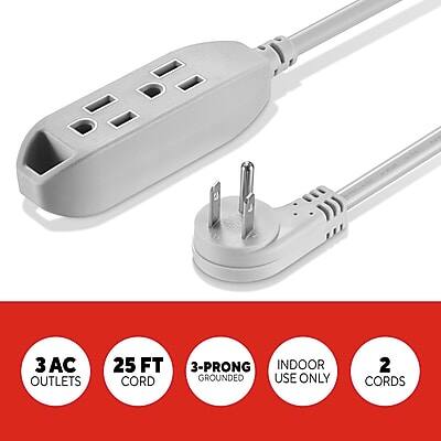 3 AC Outlets  
25 FT Cord  
3-Prong Grounded  
Indoor Use Only  
2 Cords