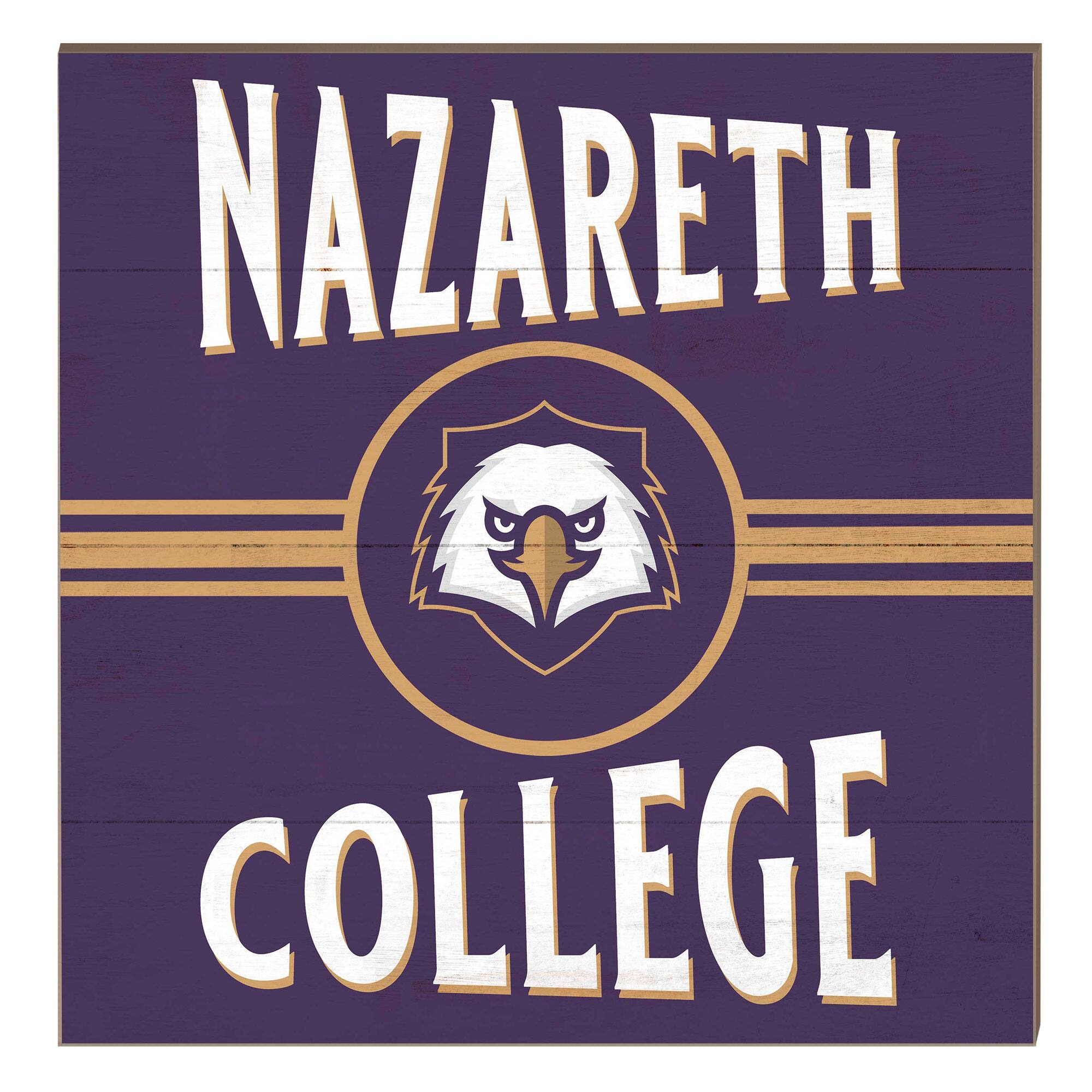 Nazareth College Golden Flyers 10" x 10" Retro Team Sign