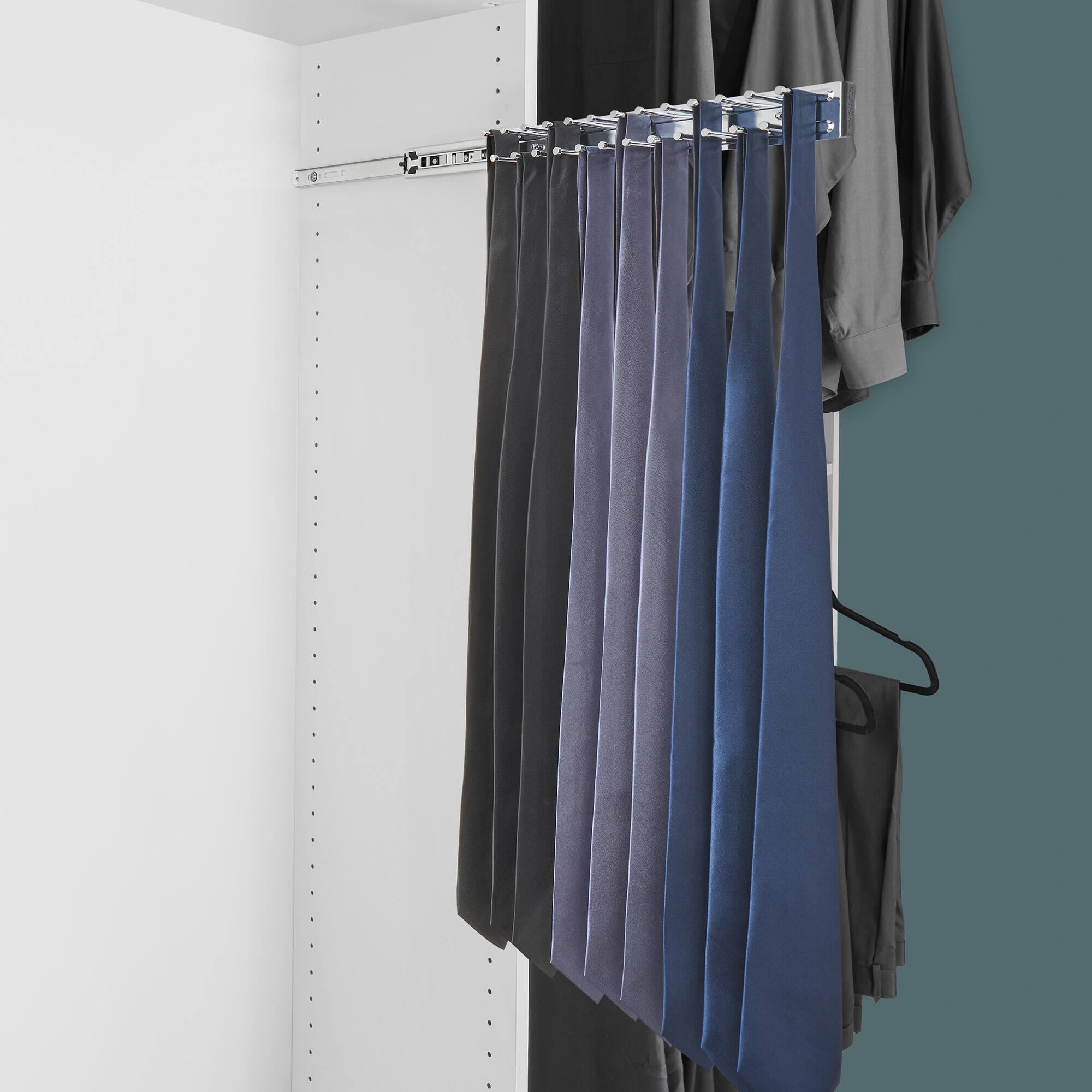 Alt View 7. Rev-A-Shelf - Rev-A-Shelf TRC-14CR 14-Inch Side Mount Extending Tie Rack, Chrome (2 Pack) - Chrome.