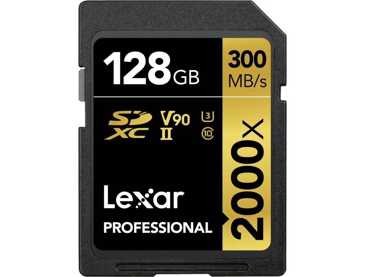 Lexar - Professional SDXC Memory Card 2000x 128GB Class 10 UHSII U3 WO Reader