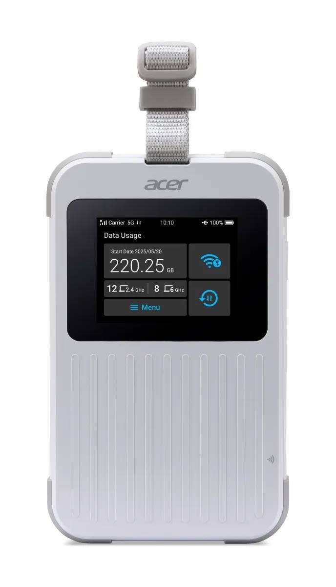 Acer Carrier 5G  
Data Usage  
Start Date: 2025/05/20  
220.25 GB  
12 2.4 GHz  
8 6 GHz  
Menu