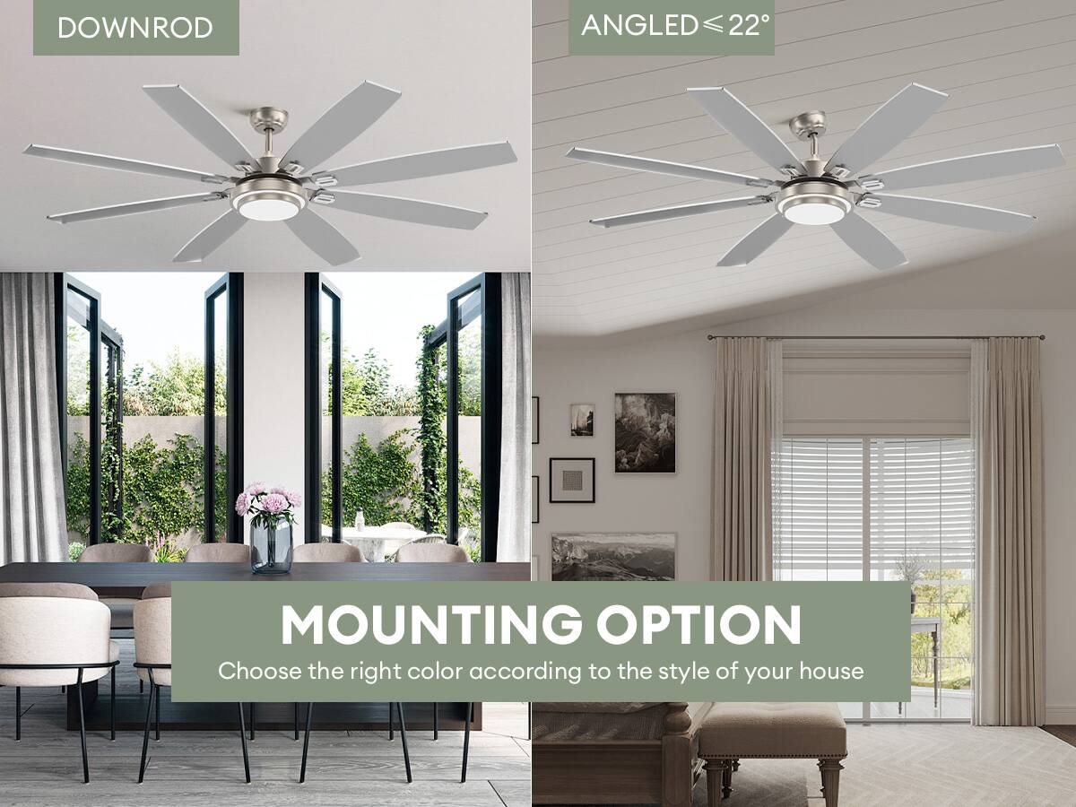DOWNROD  
ANGLED ≤ 22°  

MOUNTING OPTION  
Choose the right color according to the style of your house