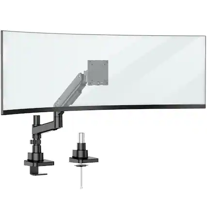 Front. Mount-It! - Heavy-Duty Monitor Mount for 24-49 Inch Ultrawide Screens, Gas Spring Arm, 44 lb Capacity - Black.