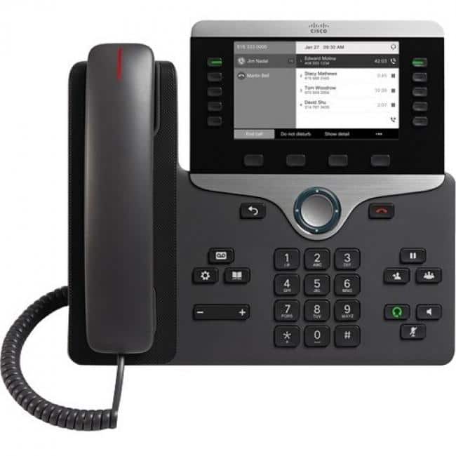 Cisco Consumer Products - Cisco 8811 IP Phone - Corded - Wall Mountable - 5 x Total Line - VoIP - 5" - User Connect License - 2 x Network - Black