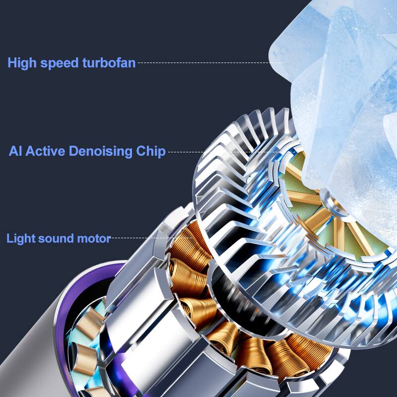 High speed turbofan  
AI Active Denoising Chip  
Light sound motor