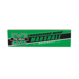 Evergreen Enterprises - Marshall Thundering Herd 5" x 18" Shadow Logo Wood Mantle Sign - Multicolor