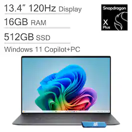 Dell - XPS 13 9345 13.4" WUXGA 120Hz Laptop - Qualcomm Snapdragon X Plus with 16GB RAM - 512GB SSD - Win 11 - Graphite Non-Touchscreen