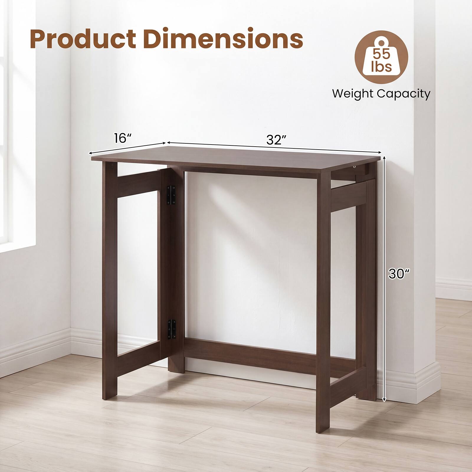 Product Dimensions: 16" x 32" x 30"  
Weight Capacity: 55 lbs