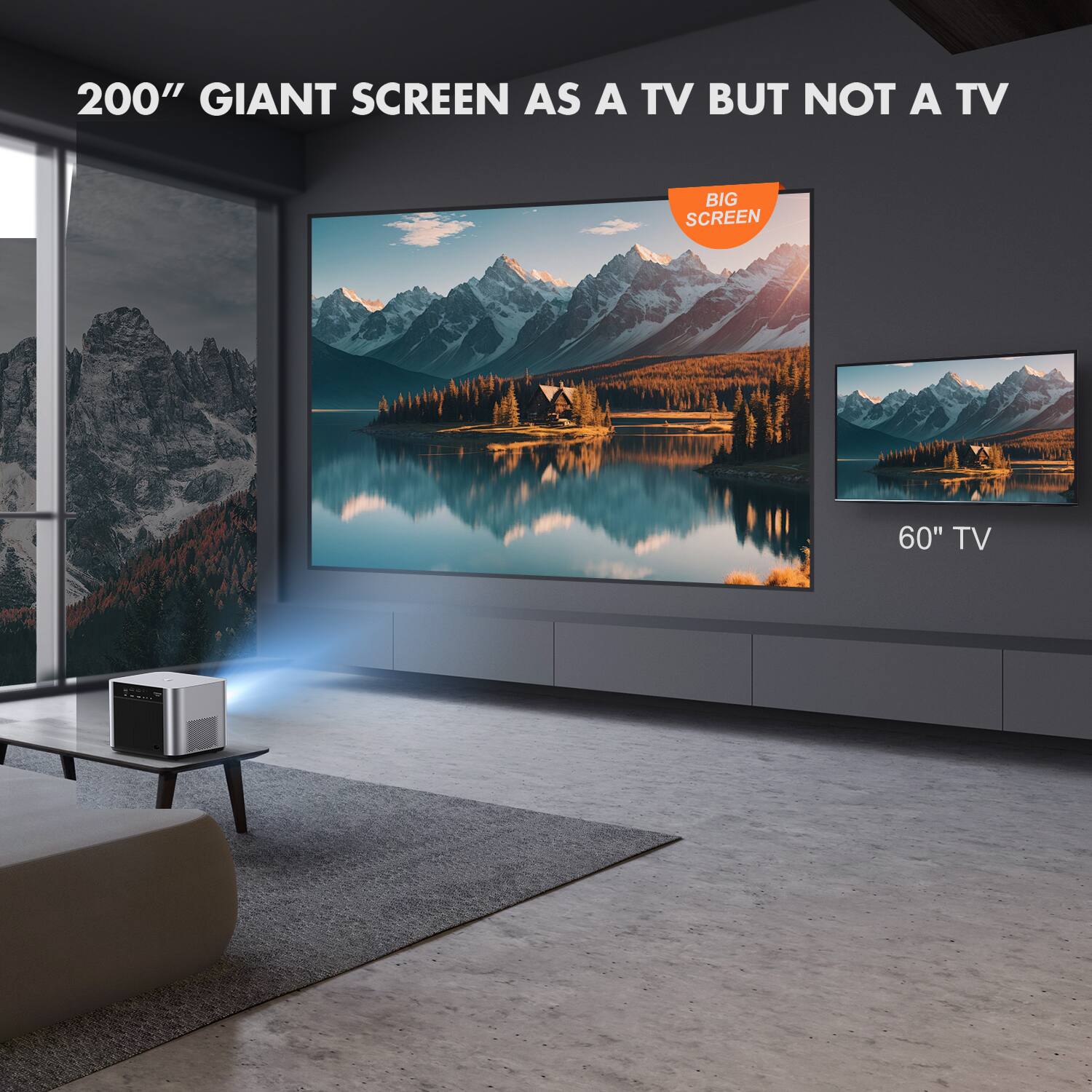 200" GIANT SCREEN AS A TV BUT NOT A TV

BIG SCREEN

60" TV