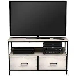 Sorbus - TV Stand with 2 Drawers – Fits Most Flat-Screen TVs – Modern Media Console with Gaming Console Storage - Beige - Rustic Beige