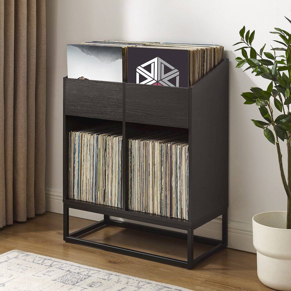 Alt View 10. Crosley Furniture - Enzo Medium Vinyl Record Storage Stand - Black.
