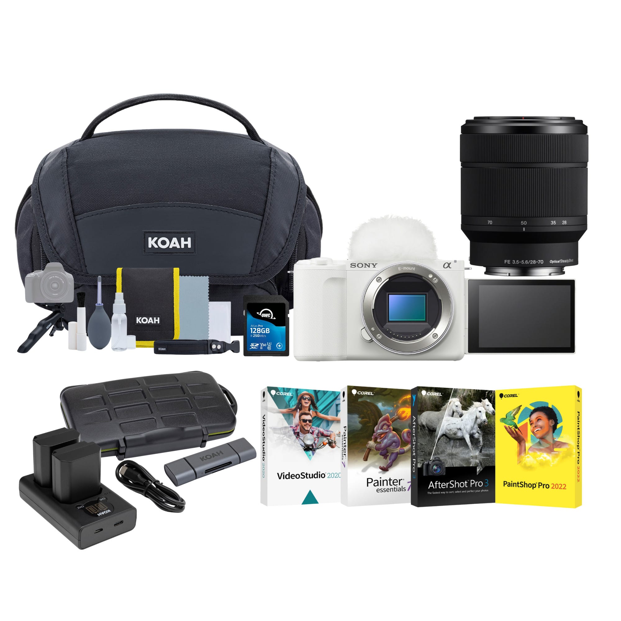Sony - ZV-E10 II Mirrorless Camera (White) with 28-70mm f/3.5-5.6 OSS Lens Bundle