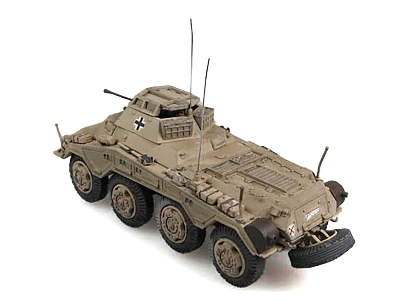 Left. Panzerstahl - Sd.Kfz. 234/1 Armored Vehicle "6th Panzer Division Czechoslovakia" (1945) German Army 1/72 Diecast Model by Panzerstahl - Brown.