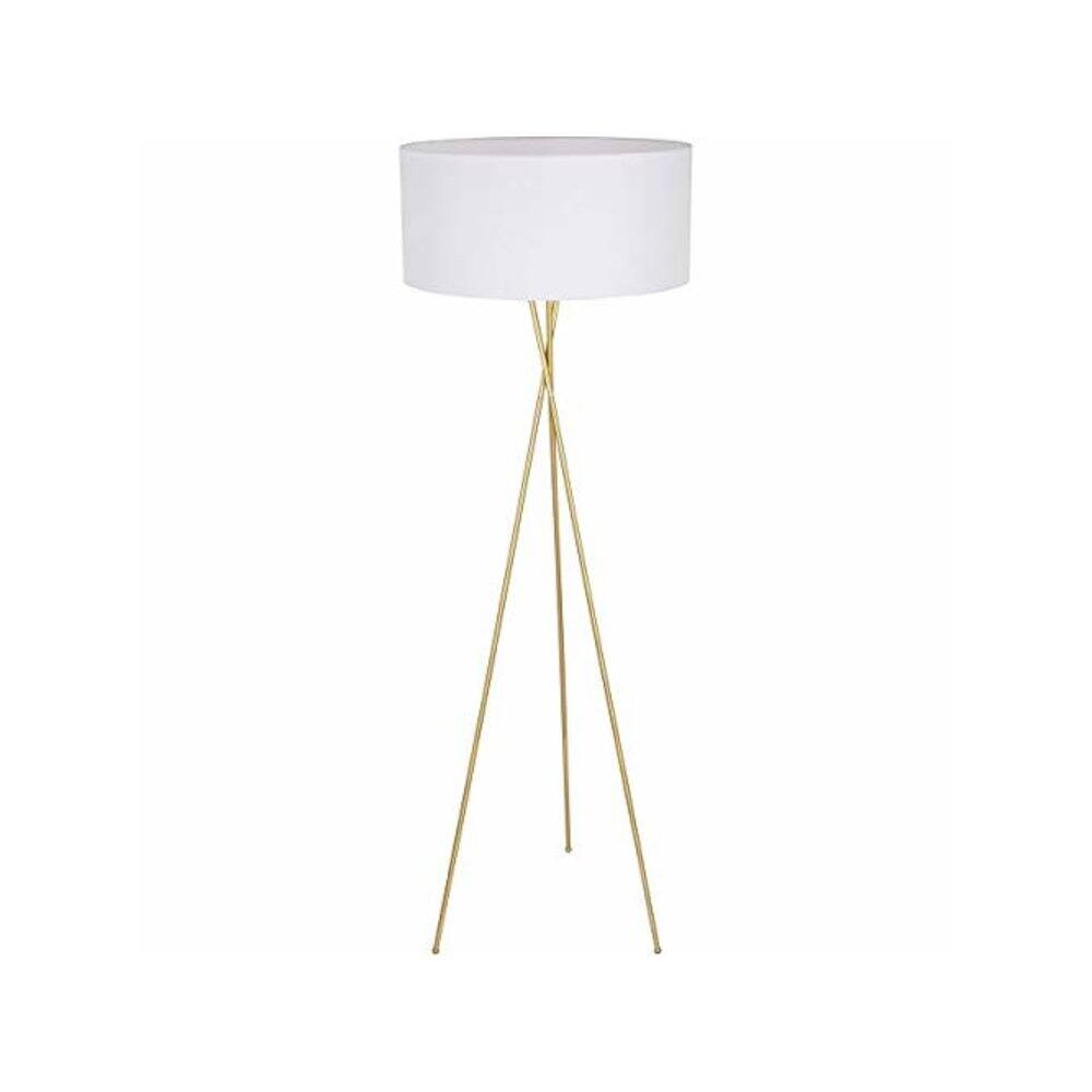 Alt View 2. Living District - Cason 1 light Brass and White shade Floor lamp - Brass And White Shade.
