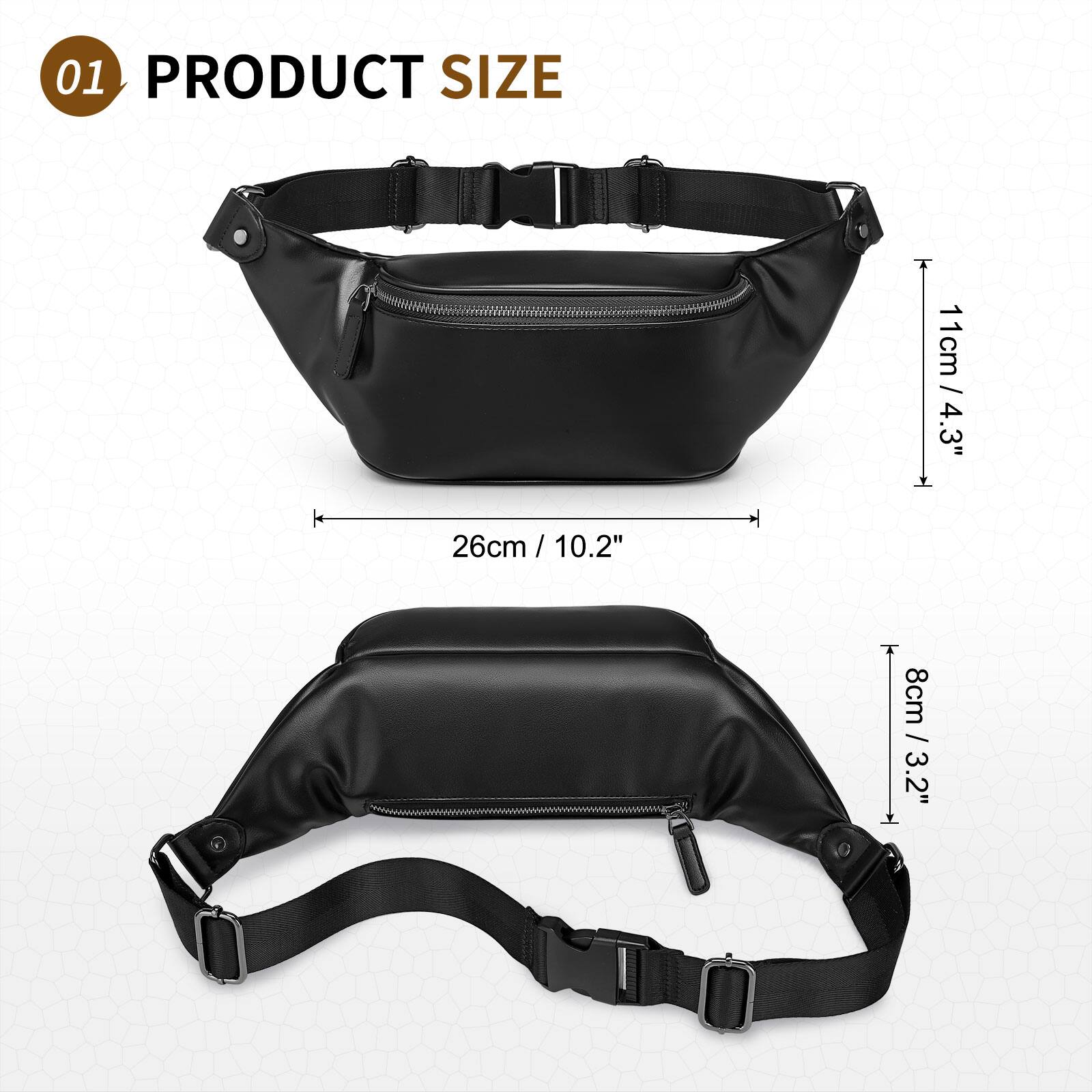 01 PRODUCT SIZE

26cm / 10.2"  
11cm / 4.3"  
8cm / 3.2"