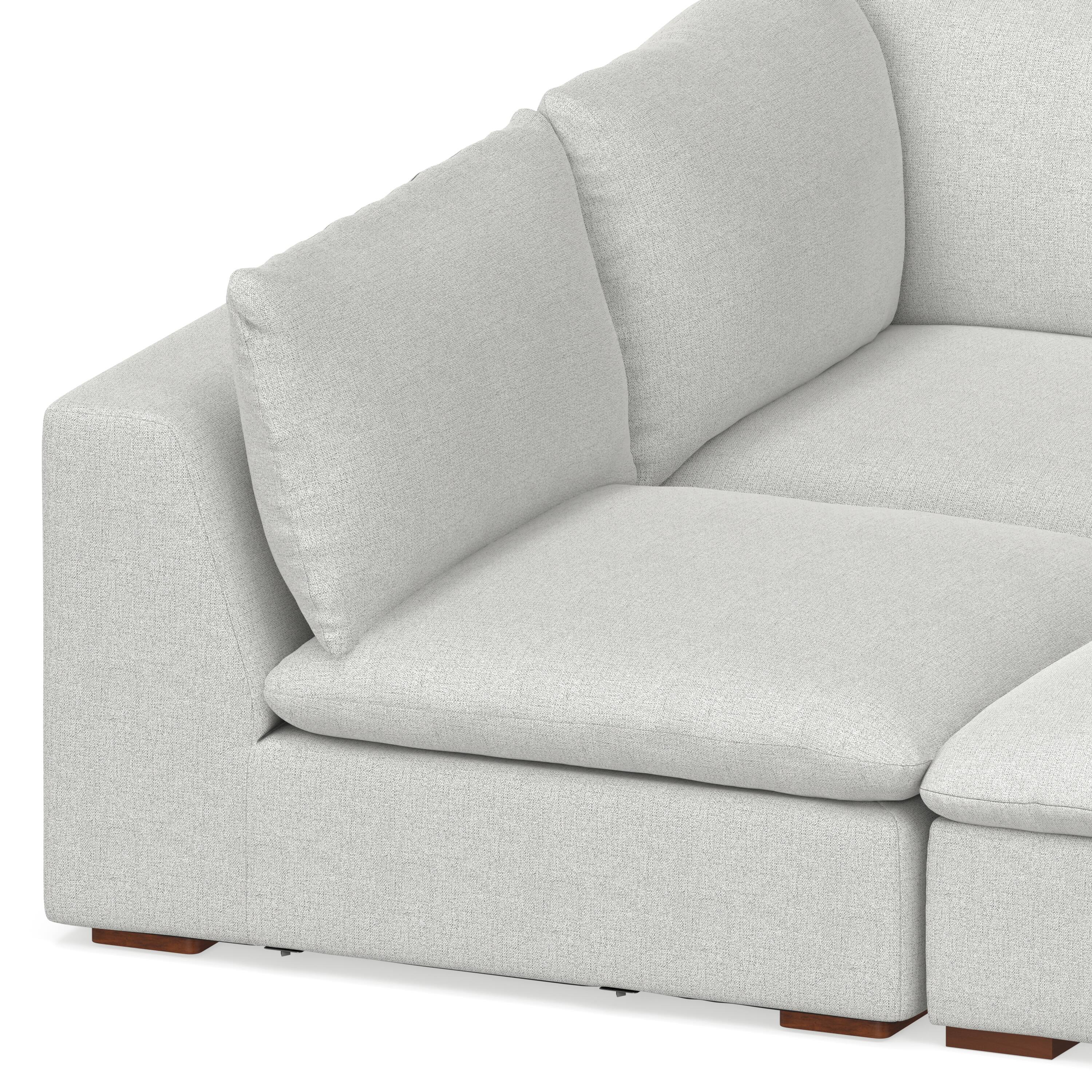 Alt View 5. Simpli Home - Jasmine Pit Sectional Modular Sofa in Performance Fabric - Cloud Grey.