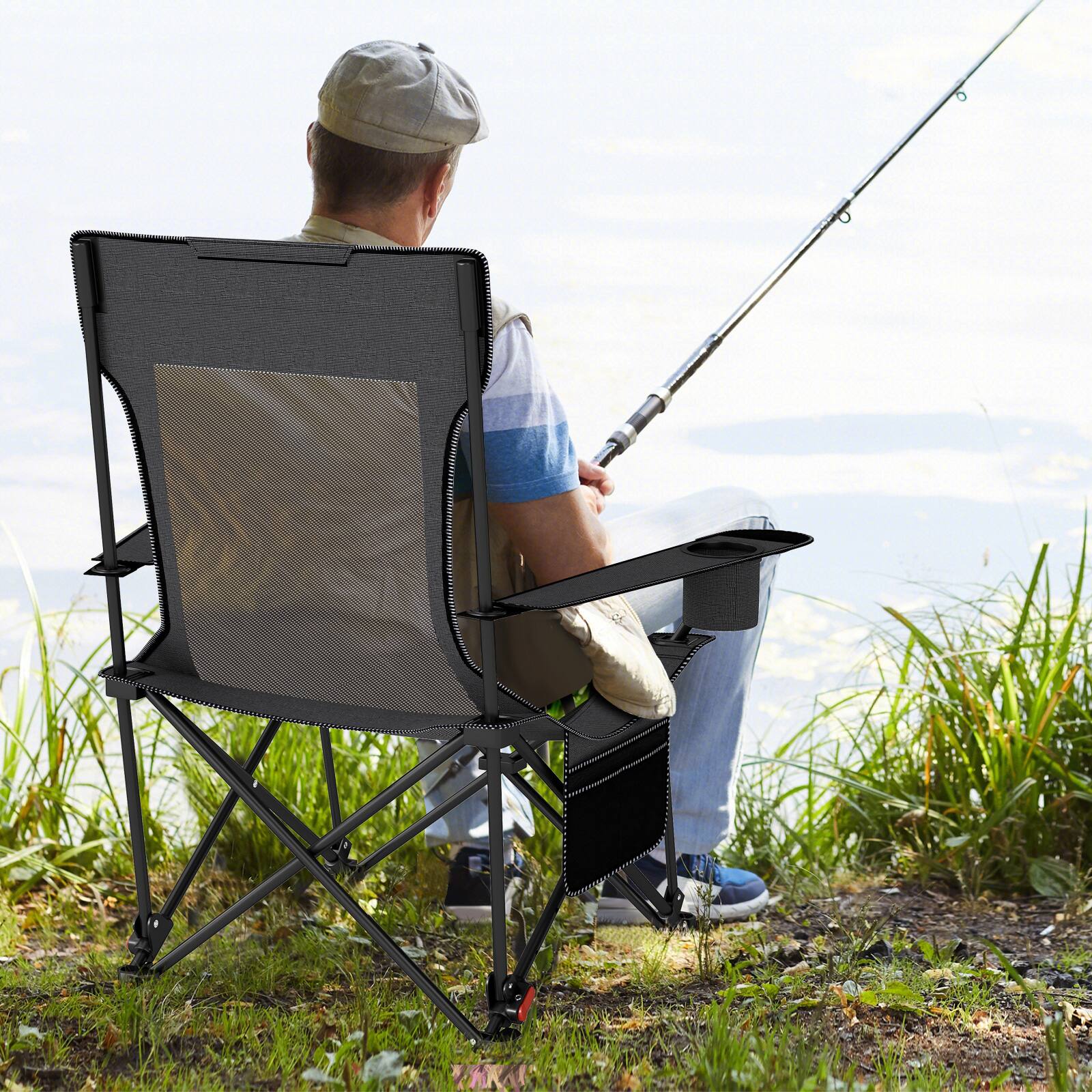 Alt View 3. Gymax - Gymax 2PCS Camping Lounge Chair w/Detachable Footrest 4-position Backrest Carrying Bag - Gray.